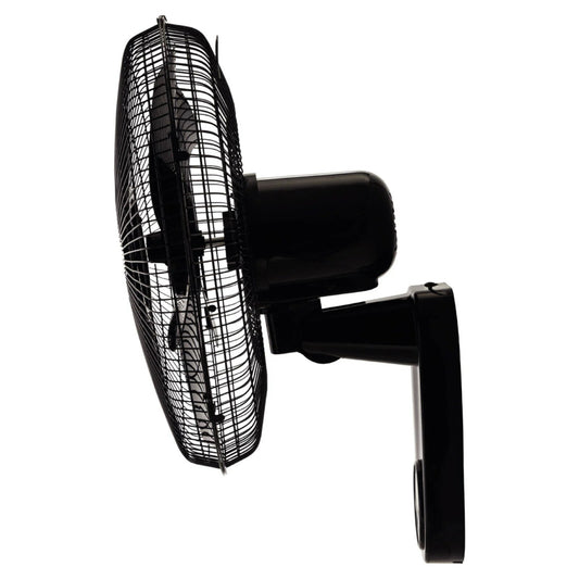 Arlec 40cm Wall Fan With Remote Control Oscillating Wall Mount Fan 3 Modes Black
