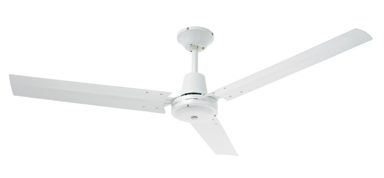 Heller  Ceiling Fan 1200mm Metal Blade White Reverse Cycle Motor 240V