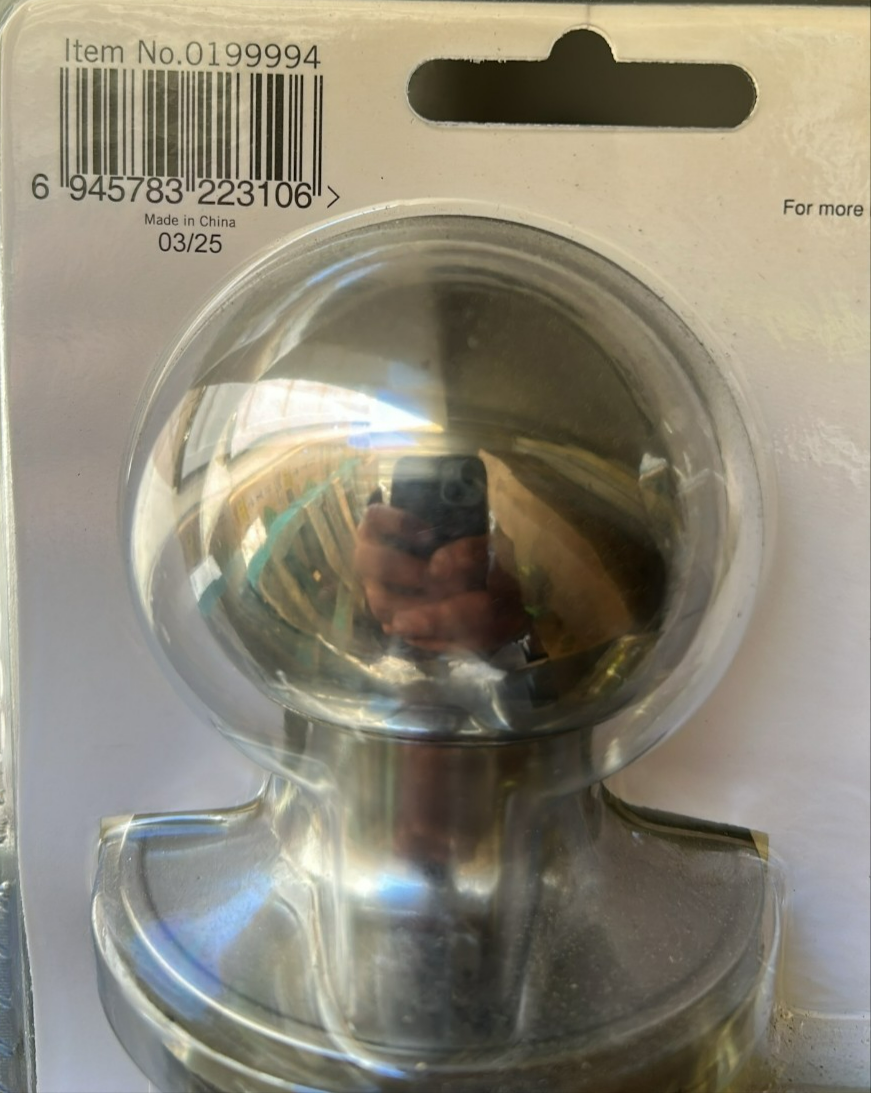 Ikonic  Ruby Passage Thickness Door Knob Handle Set Bright Chrome