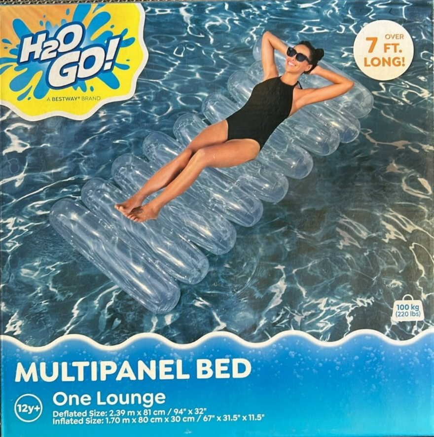 Bestway H2OGO Inflatable Float Bed Seat Lounge Clear Beach Swimming Pool 7ft