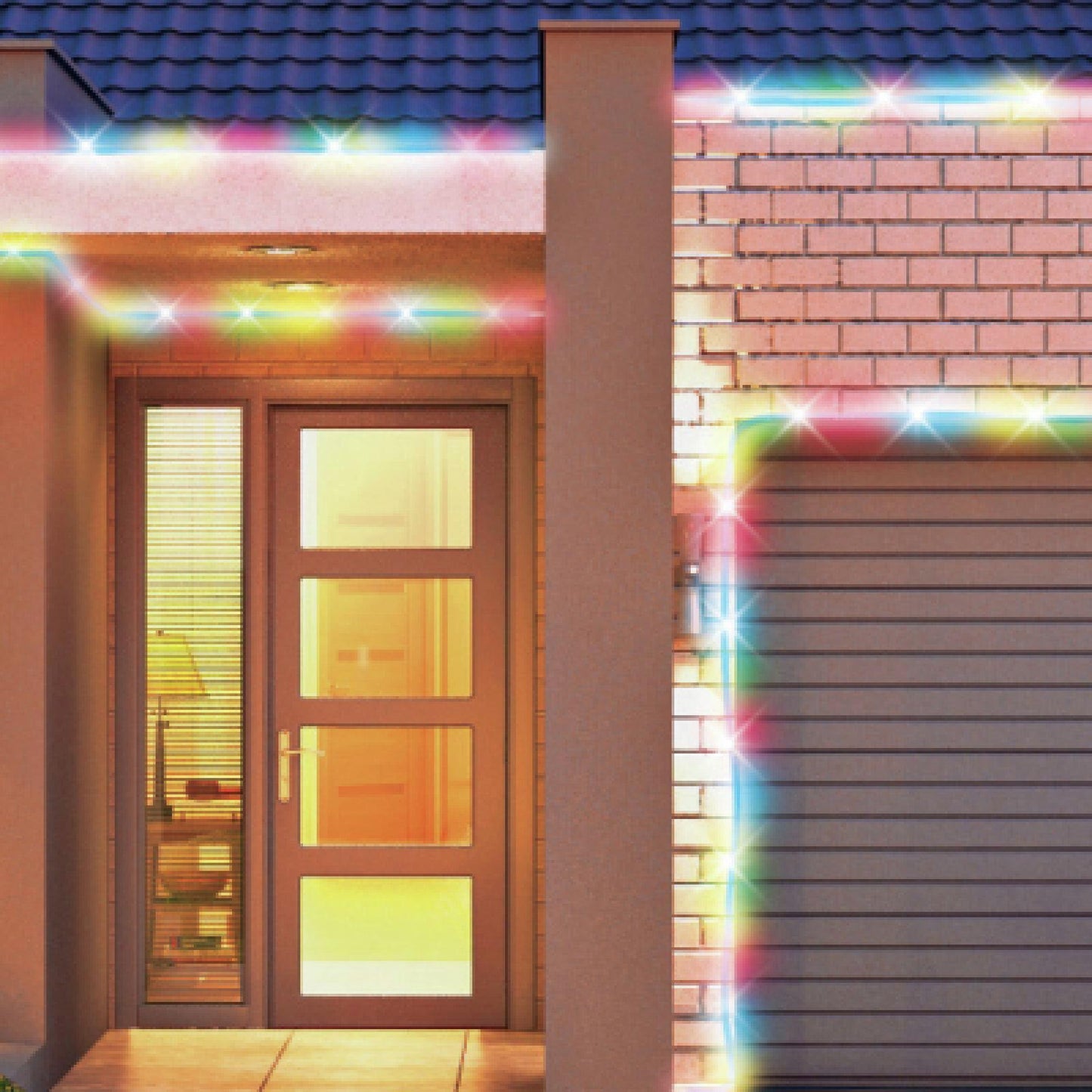 Arlec Auto Switch Rope Light Solar Outdoor Xmas Multicolour Cool White Led 10m