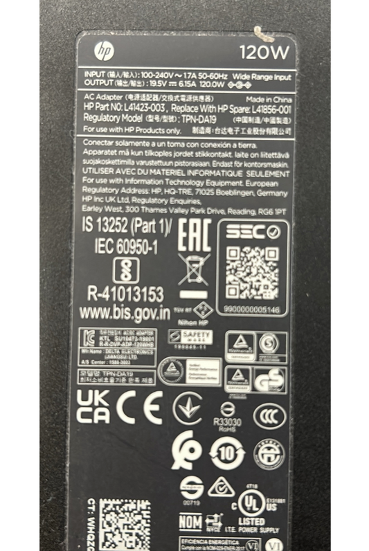 Genuine HP TPC-DA19 Laptop Charger Power 120W AC Adapter Compatible 19.5V