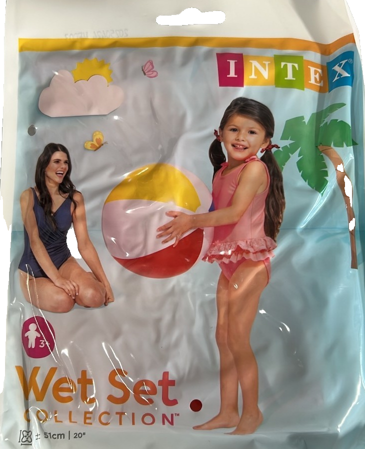 Intex Beach Pool Ball Glossy Panel Inflatable Vinyl Swimming Swim Water Toy