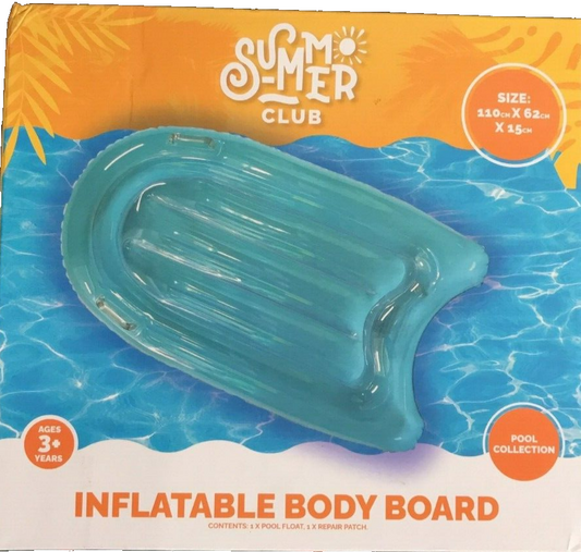 Summer Club Inflatable Body Board Float Surf Kids Adult Swimming Pool Water Toy