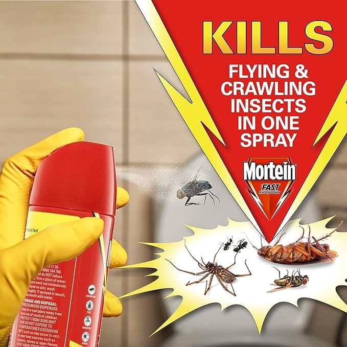 3x Mortein Fast Knock Down Fly Mosquito Multi Insect Killer Pest Spray 300g