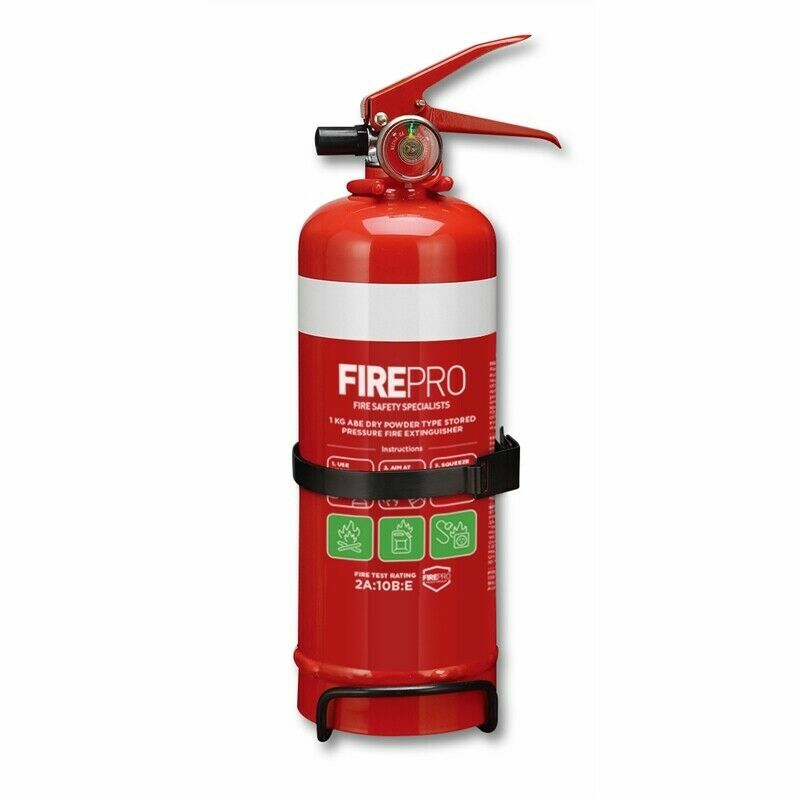2 x FirePro 1kg Fire Extinguisher Dry Powder Car Boat Home Caravan W/ Bracket
