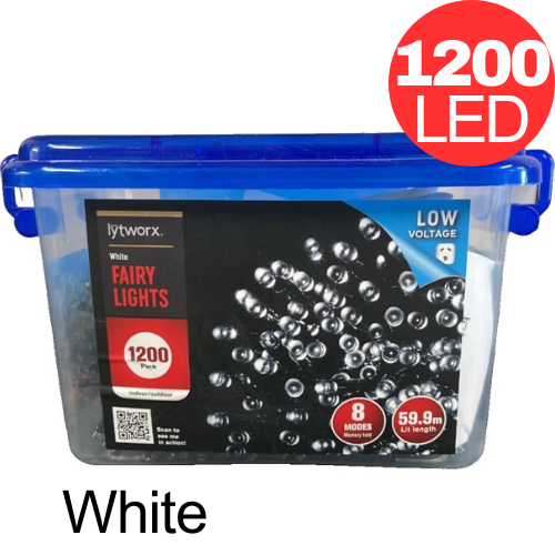 Lytworx Fairy Lights White 1200 LED Low Voltage String Christmas Decoration