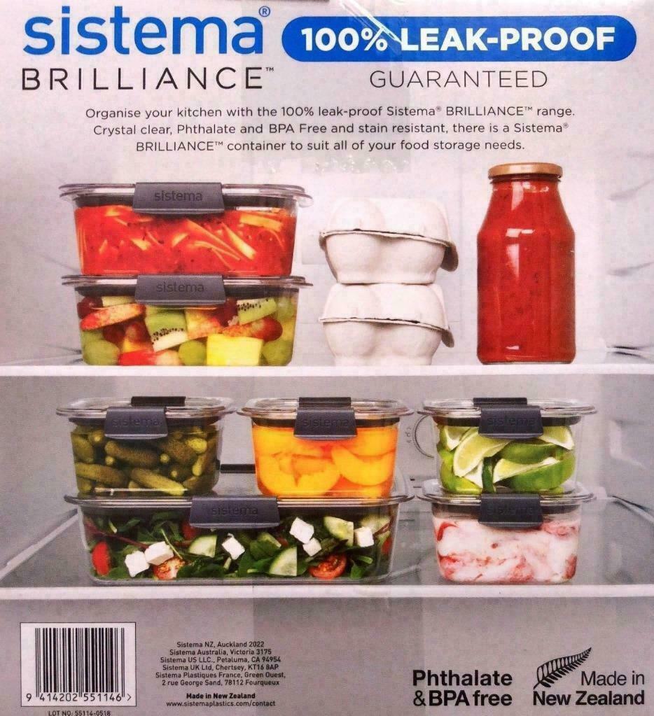 NEW Sistema Brilliance 14 Piece Food Storage Containers & Lids Housewarming Set