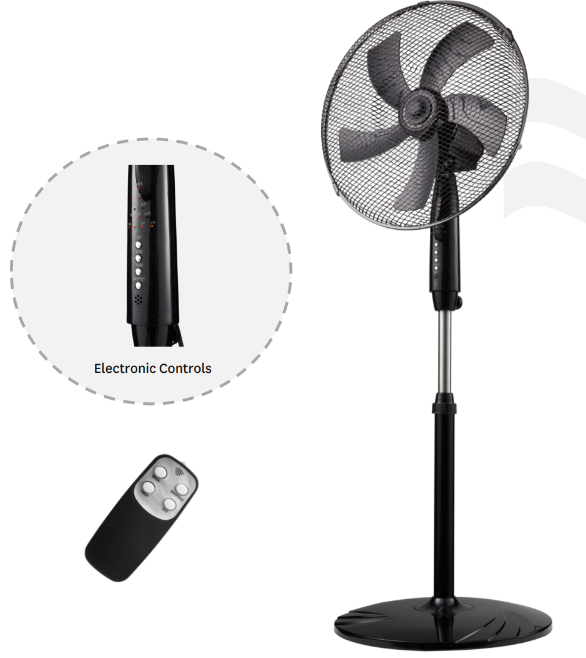 Goldair 40cm Pedestal Fan w/ Remote Control Tilt Adjustable Oscillating 5 Blades