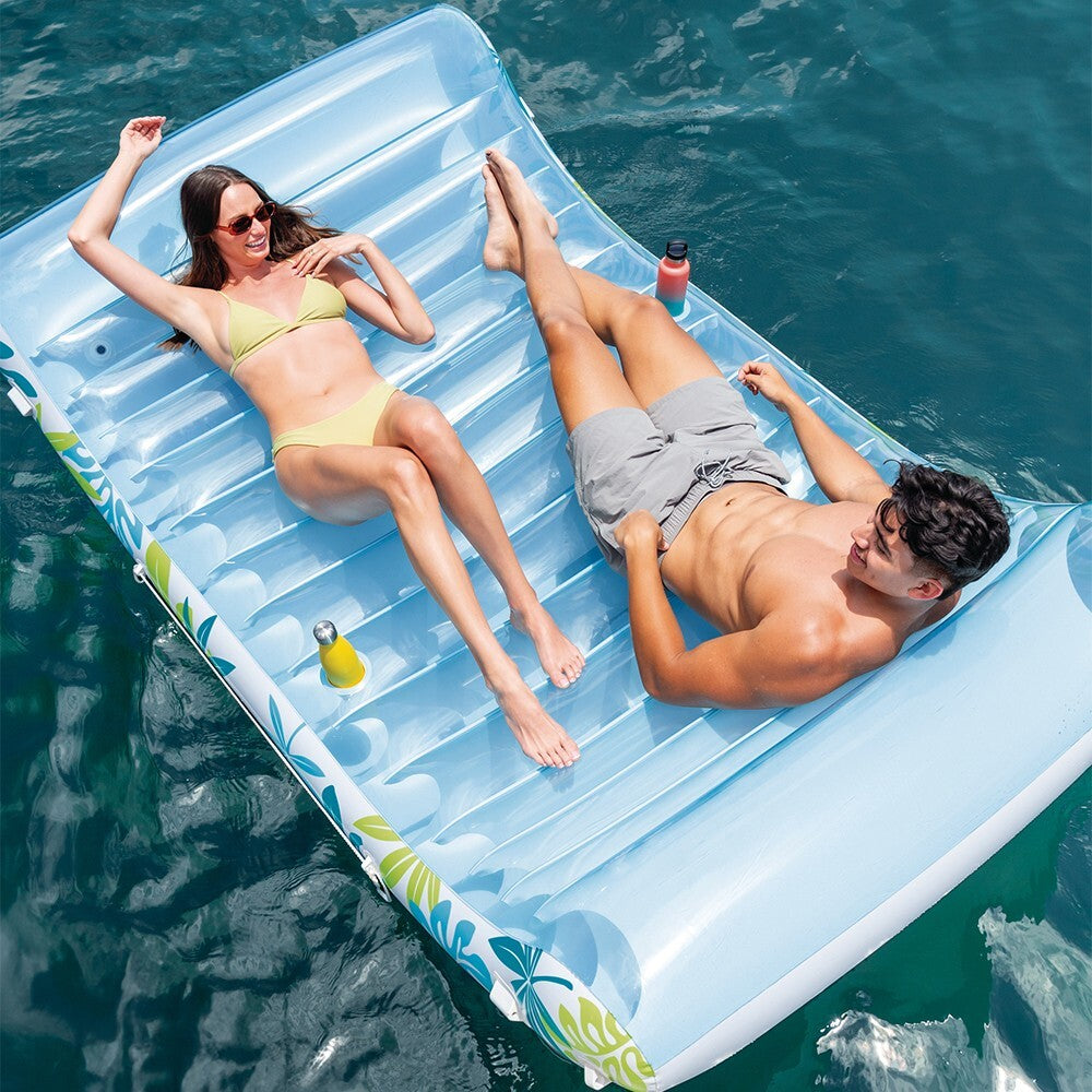 Intex Inflatable Tropical Canopy Lounge Float Two Person Swimming Pool Bed