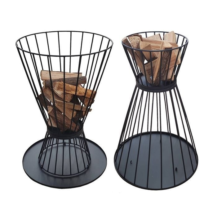 Mimosa Fire Pit Outdoor Basket Reversible Patio Heating Camping Flame Black