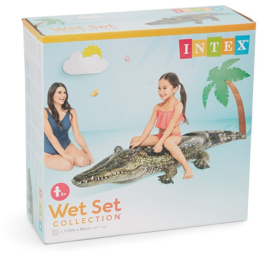 Intex Realistic Gator Ride-On Pool Float Inflatbale Swimming Kids Toy Outdoor