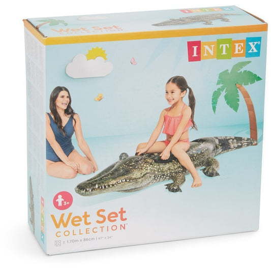Intex Realistic Gator Ride-On Pool Float Inflatbale Swimming Kids Toy Outdoor