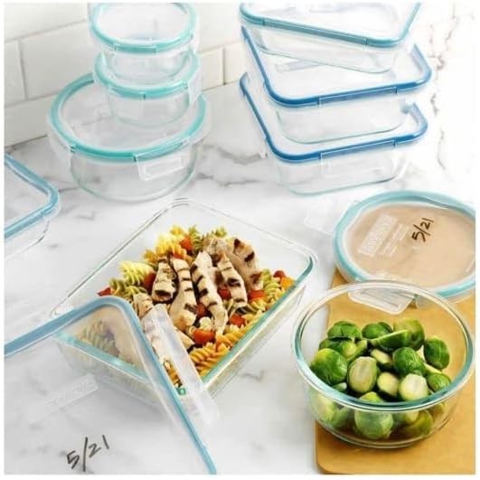 Snapware Pure Pyrex Glass Container Clear Food Keeper Airtight Storage 18 pcs