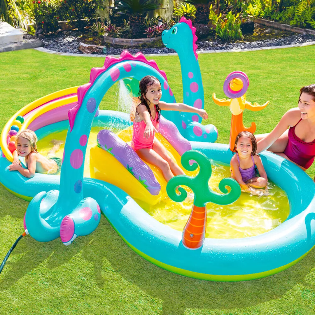 Intex Inflatable Water Slide Dinoland Play Center Sprayer Kids Swimming Dinosaur
