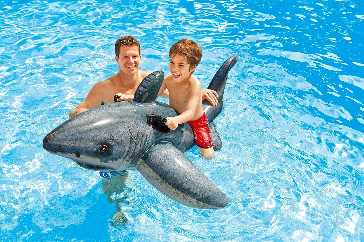 Intex Great White Shark Ride on Kids Children Inflatable Swimming Water Toy