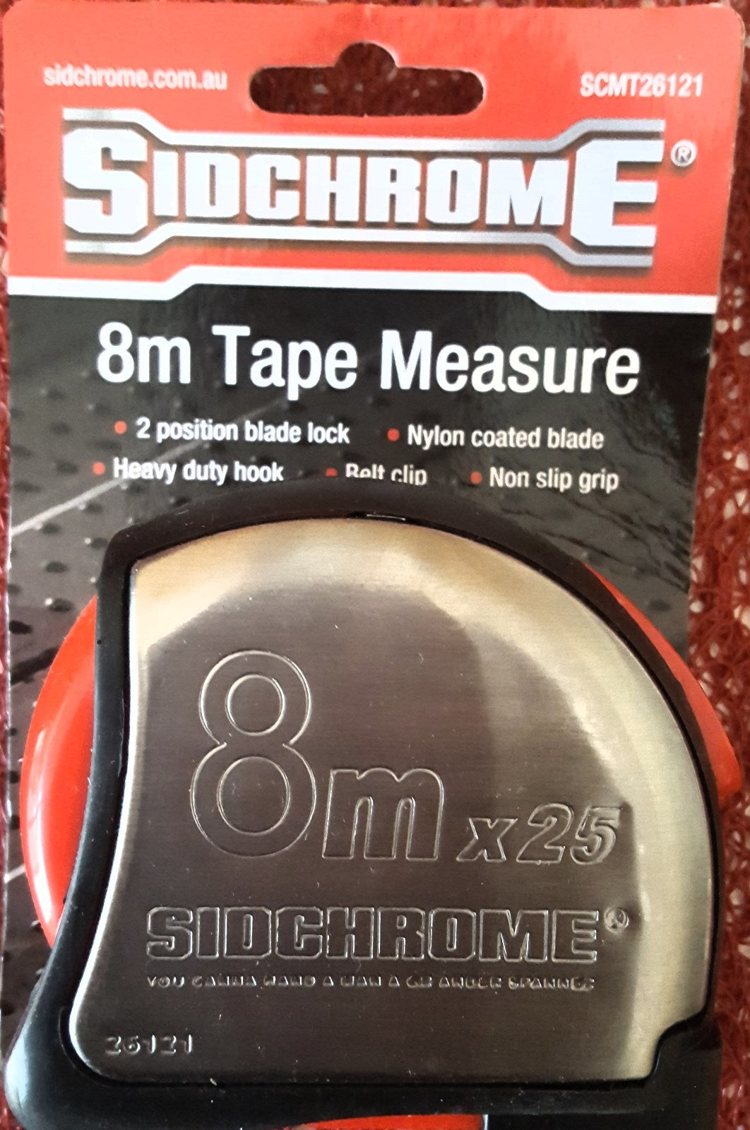 Sidchrome Measuring Tape Measure Ruler 8m Metric Stainless Steel W/ Lock Tool