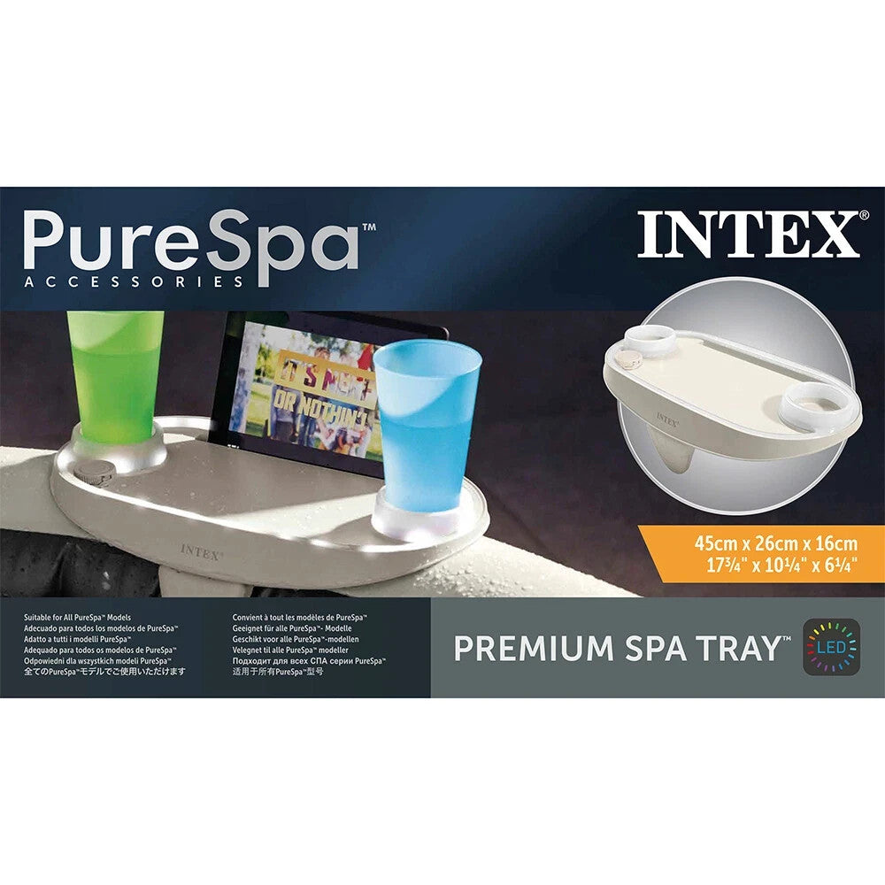Intex Premium Tray Cup Holder Accessory PureSpa Inflatable Hot Tub LED Storage