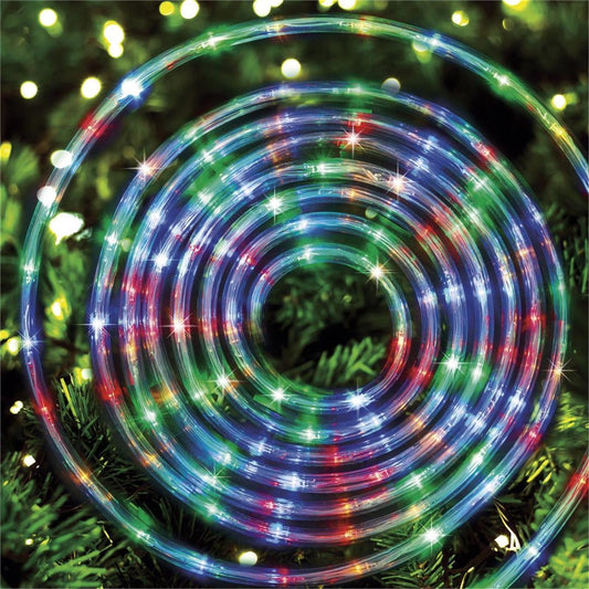 Arlec Auto Switch Rope Light Solar Outdoor Xmas Multicolour Cool White Led 10m