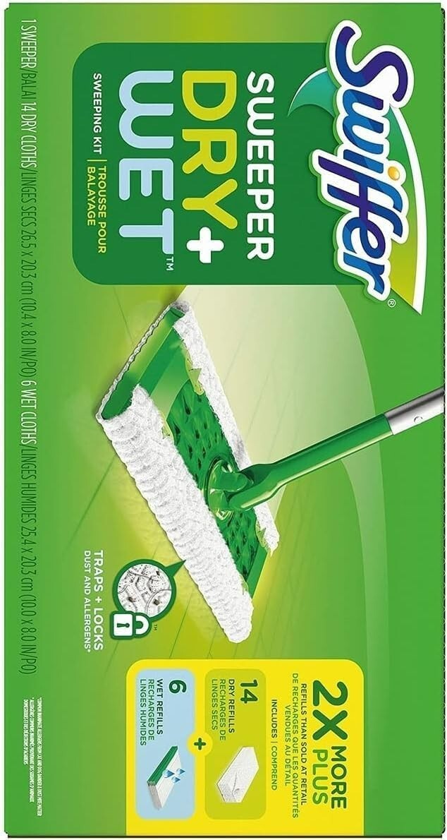 Swiffer Sweeper Mop Refill Dry + Wet Sweeping Cleaning Kit Cloth Floor Mopping
