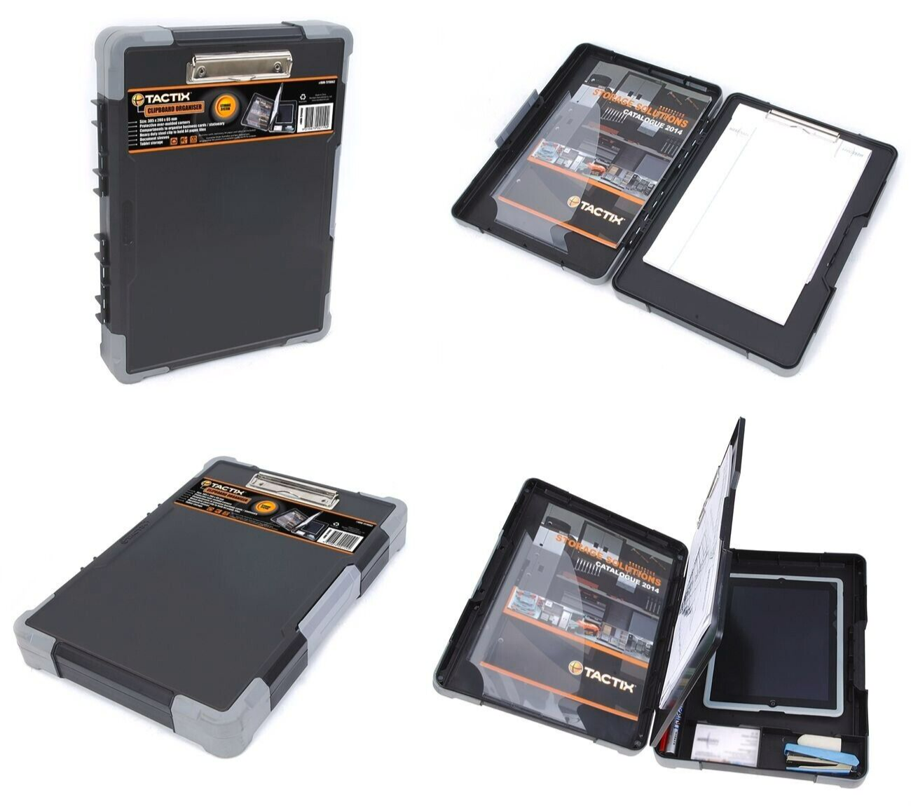 Tactix Clipboard Organiser Documents Stationary Holder Protective Case Office
