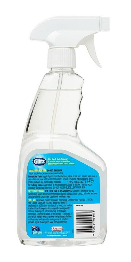 Glitz 500 mL Goo And Stain Remover Spray Label Sticker Tape Residue Cleaner