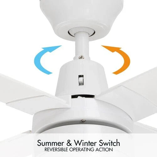 Arlec Ceiling Fan Clipper LED Light 4 Blade 120cm White 240V