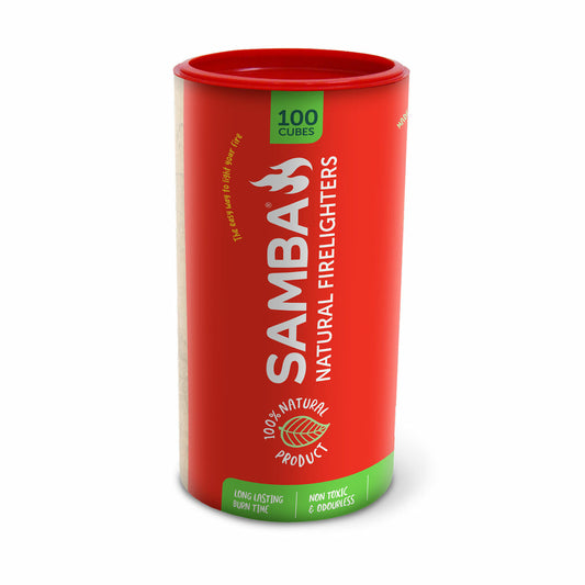 Samba Natural Firelighters 100 Pack Cubes Camping Fire Lighter Burn Starter BBQ