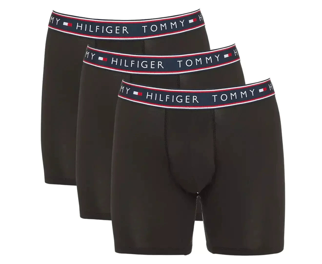 3 Pack Tommy Hilfiger Men's Boxer Briefs Cotton Stretch Medium Underwear Black