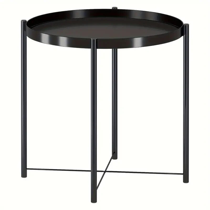 Coffee Table Tray Portable Removable Round Sofa Side End Bedside Tabletop