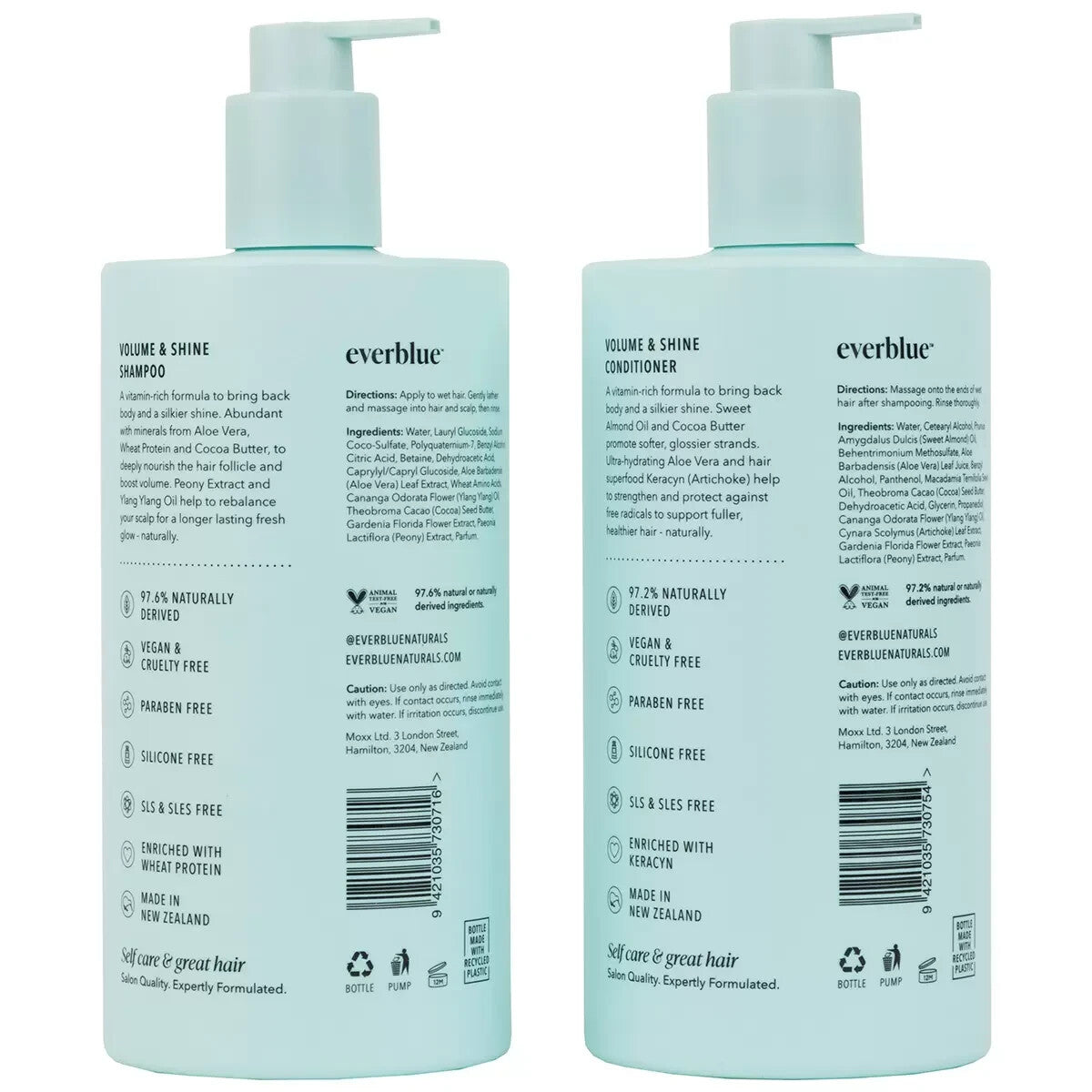 Everblue Shampoo & Conditioner Dull Flat Hair Care Volume & Shine Duo 800mL Set