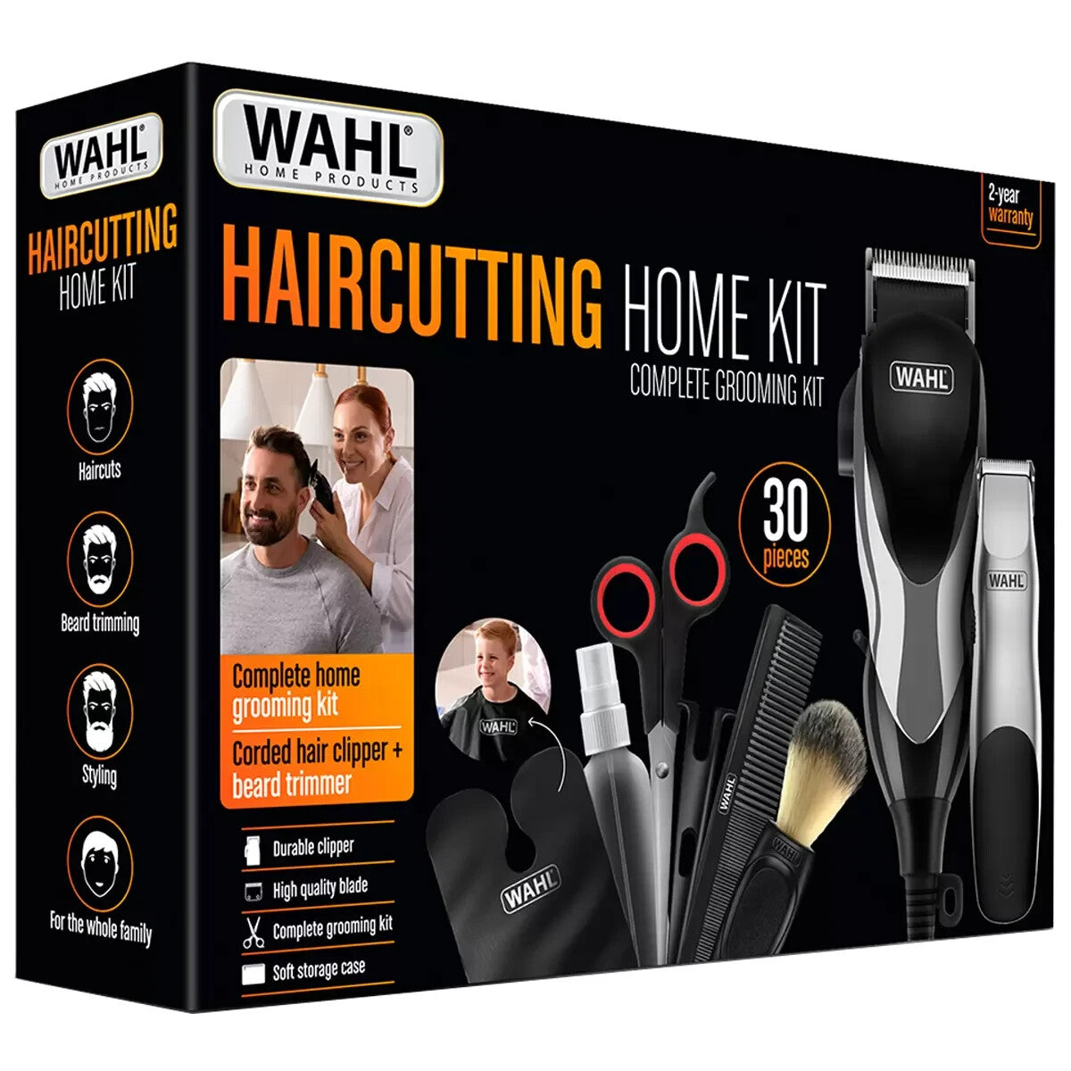 Wahl Haircutting Home Kit 30 Pieces Complete Grooming Styling Trimmer 3026404