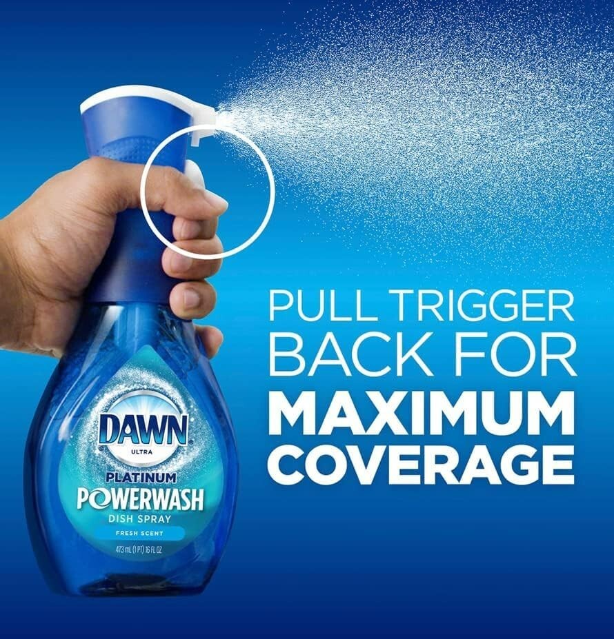 Dawn Dishwashing Platinum Powerwash Dish Spray Soap Cleaner Starter Pack Refill