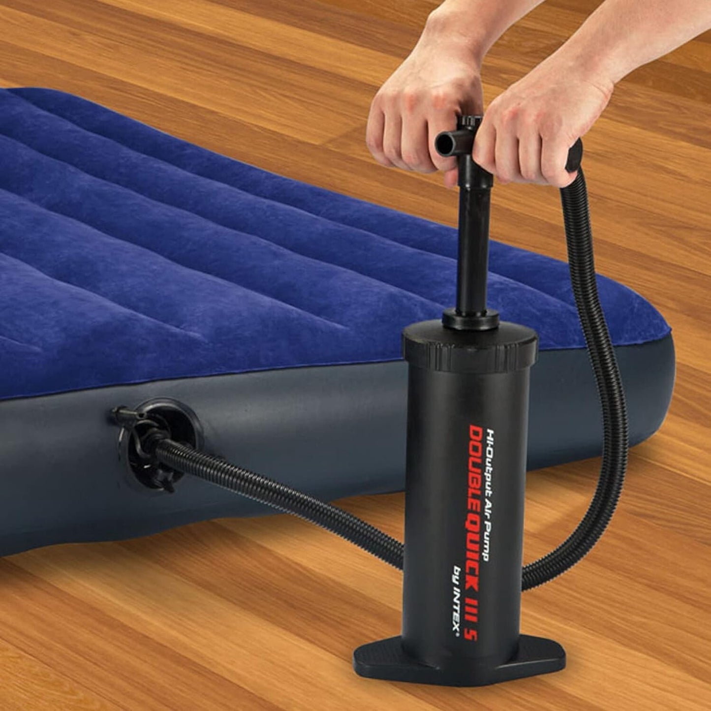 Intex Double Quick III Hand Pump Inflator for Air Bed Mattress Inflatable Pool