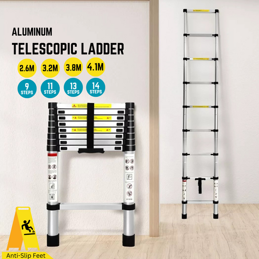 Katashi Telescopic Ladder Step Aluminium Extension Portable 2.6m 3.2m 3.8m 4.1m