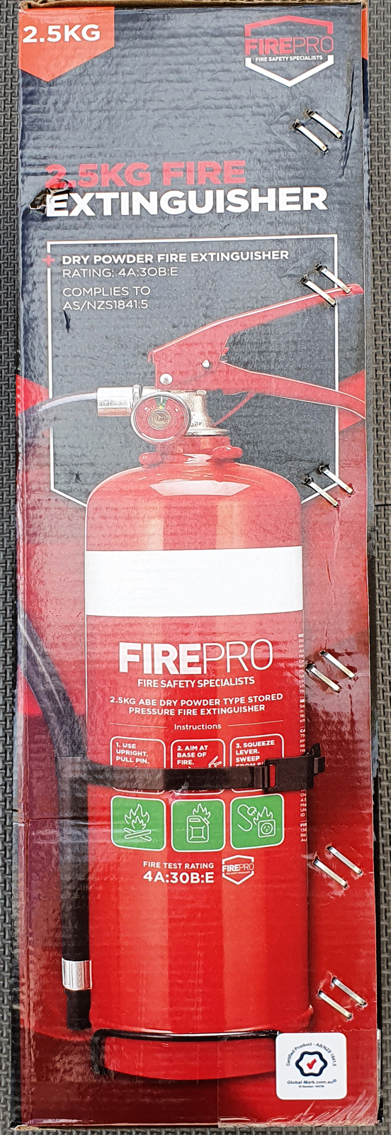 FirePro 2.5kg Fire Extinguisher Dry Powder Car Boat Home Caravan Pro W/ Bracket