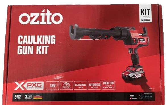 Ozito PXC 18V Caulking Gun Kit with 2.5Ah Li-ion Battery Charger Set Gap Sealant