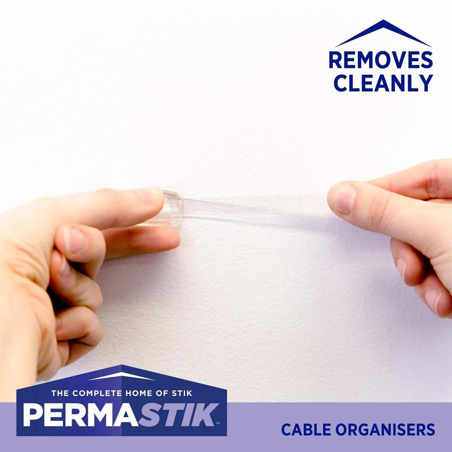 Permastik Clear Removable Cord Clips Cable Ties Holder Organiser 12 Pack