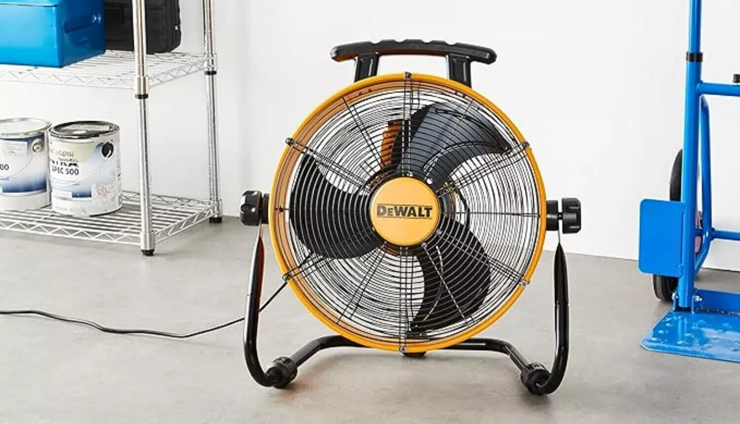 Dewalt Drum Fan Jobsite 3-Speed Adjustable Tilt Angle Workshop with Handle