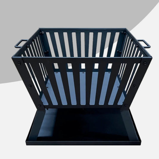 Jumbuck Fire Pit Outdoor Bucket Square Steel Portable Firepit Patio Ash Catcher