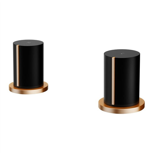 Mondella Signature Basin Top Assembly Matte Black Rose Gold Turn Ceramic WELS