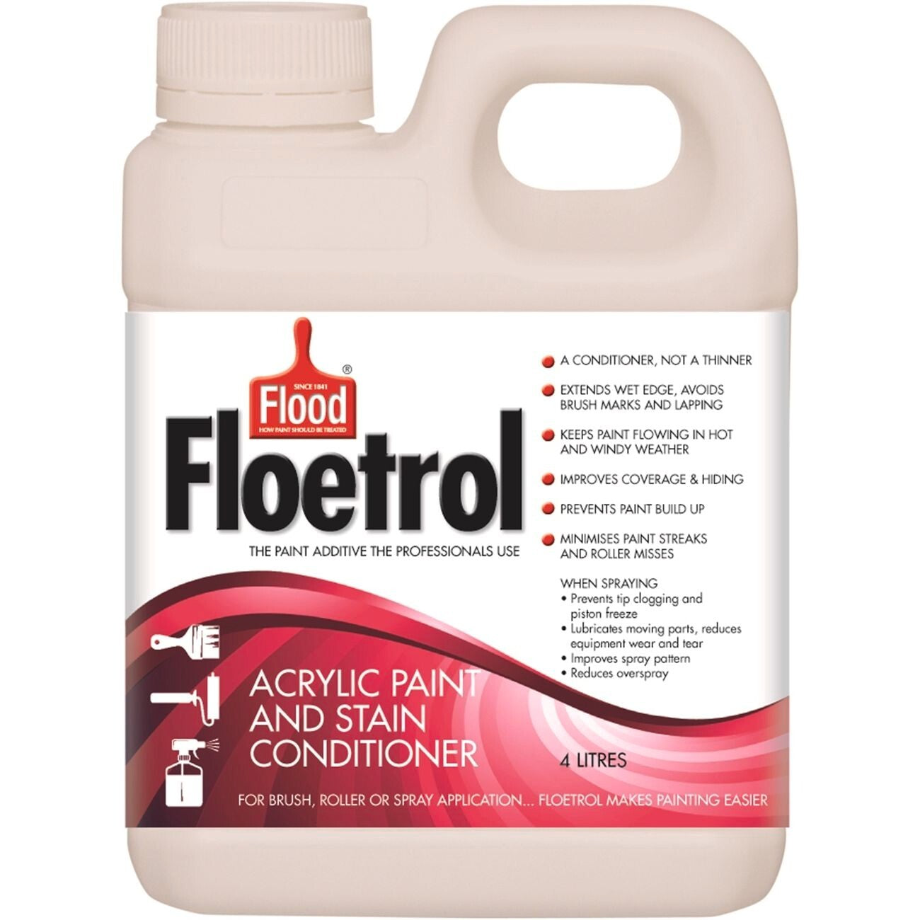 Flood Floetrol 4L Acrylic Paint Stain Conditioner Roller Spray Painting Additive