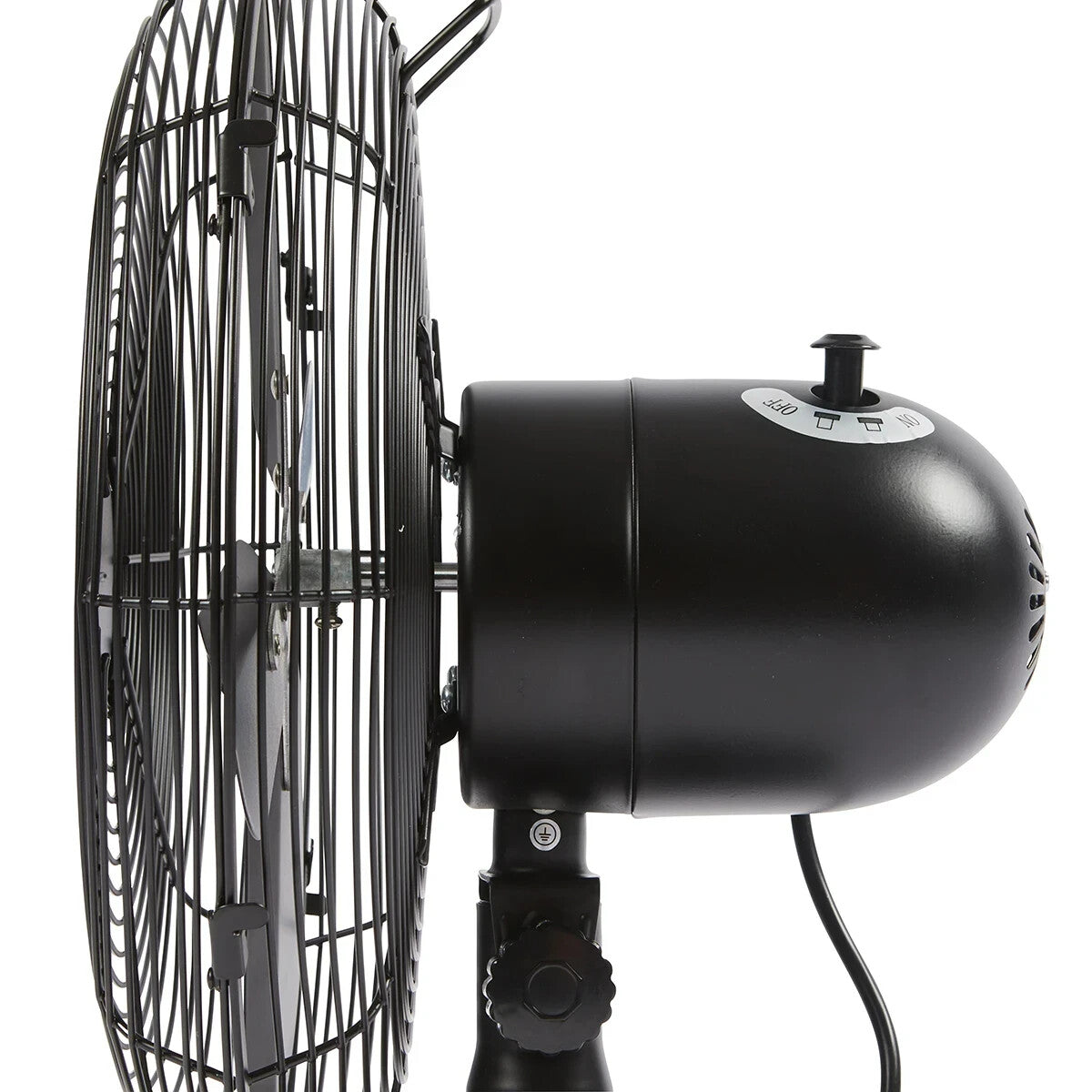 Desk Fan 30cm Tilt Adjust Speed Bench Air Cooler Oscillating Metal Black