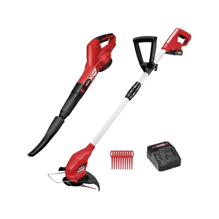 Ozito PXC Cordless Blower Grass Trimmer Battery Charger Kit 18V Lawn Garden Tool