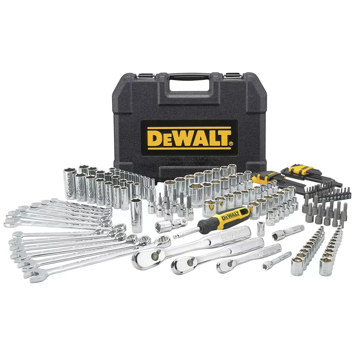 Dewalt 173 Piece Socket Set Polished Crome Tool Set Socket Set Spanner Set