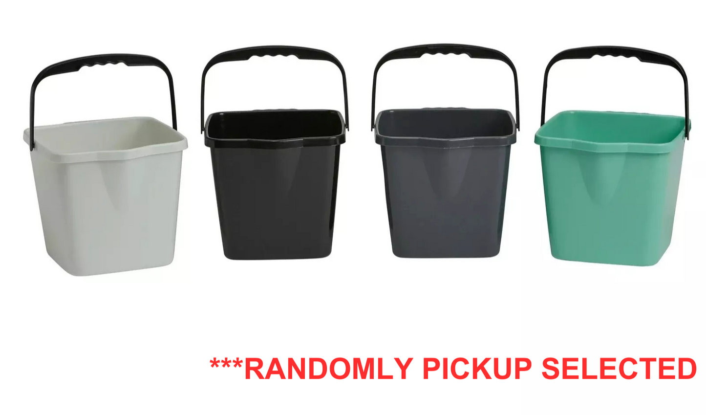 Ezy Storage Square Bucket with Handle Heavy Duty Plastic Spout Water 12L