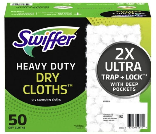 Swiffer Sweeper Heavy Duty Dry Floor Cleaner Cloths Unscented 3D Fibers 50ct