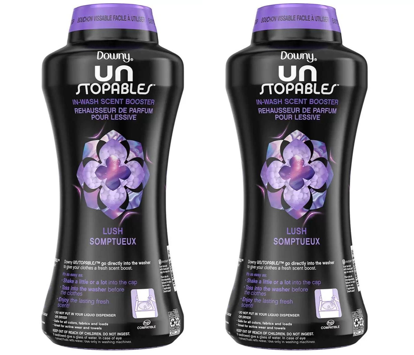 2x Downy Unstopables Fabric Softner Lush Scent Booster Beads Laundry 963g