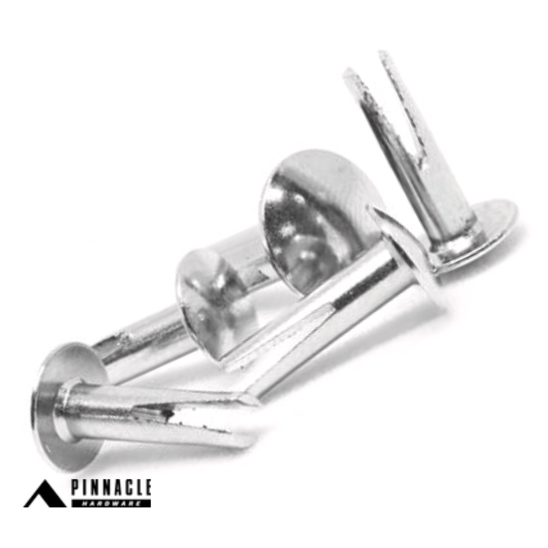 Pinnacle Bifurcated Rivets Nickel 12.5 x 4mm Split Leg 20 Packs