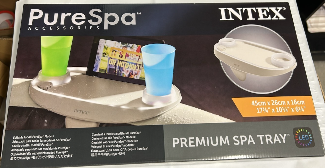 Intex Premium Tray Cup Holder Accessory PureSpa Inflatable Hot Tub LED Storage